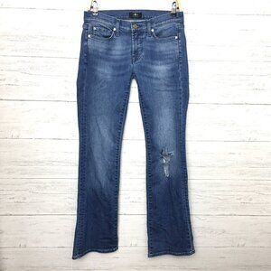 7 For All Mankind Jeans Original Bootcut Distressed Low Rise size 28 length 34"
